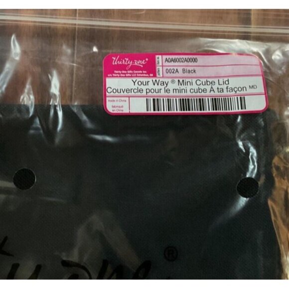 Thirty One - Your Way Mini Cube Lid - Black - NEW! 9.5" x  9.5" x 2.25" - Picture 2 of 2